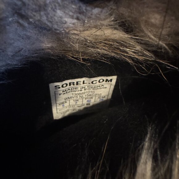 SOREL Black Waterproof Boots - Size 9 - Joan of Arc - Picture 7 of 8